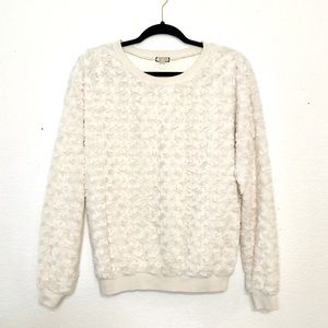 NWOT - Faux Fur Crew Neck Sweater
